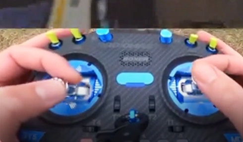 FPV drone flies in a fancy manner inside the car