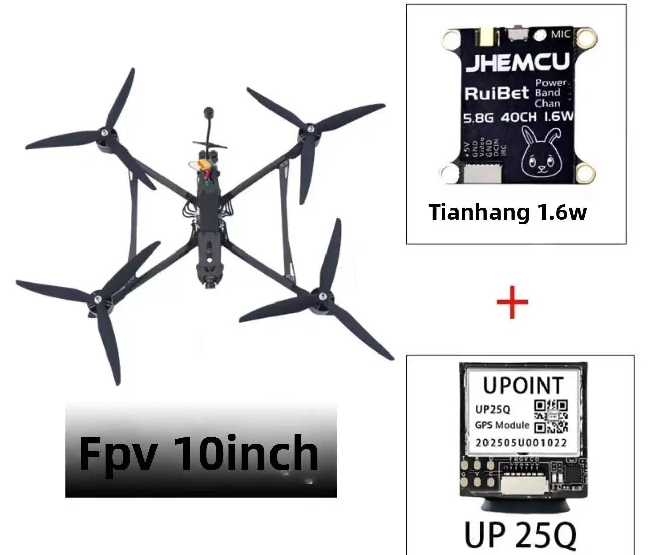10-inch FPV Drone with AI Guidance and Fiber Optic Transmission